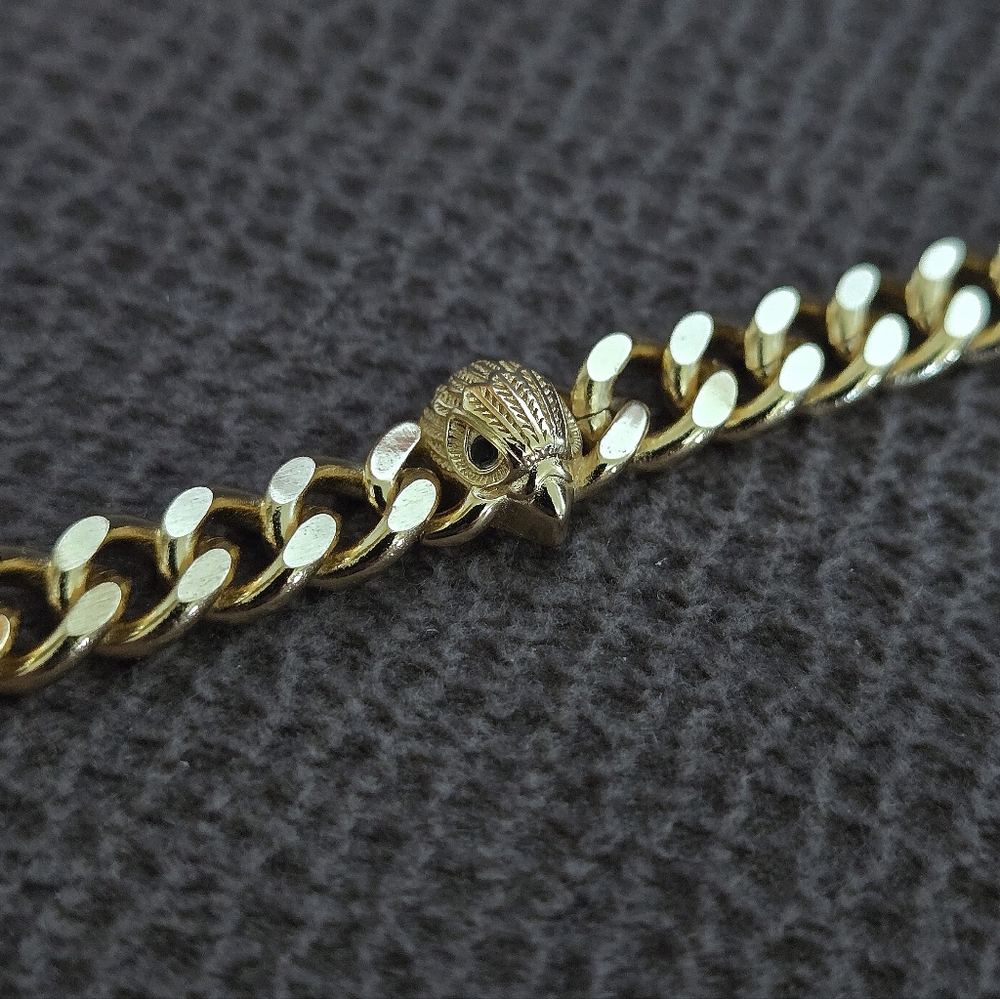 Kurt Geiger Gold Chain Bracelet with Pavé Animal Head Accent - Picture 5 of 16